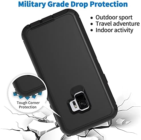 מקרה מגן עבור סמסונג גלקסי S9, מקרה טלפון ביסבקרר [כיתה צבאית] 3 ב 1 כיסוי מגן מחוספס, כבד פגוש כבד עבור Galaxy S9